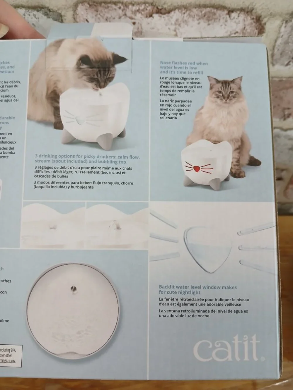 Catit Pixie Cat Drinking Fountain - White - with Extra Filters
